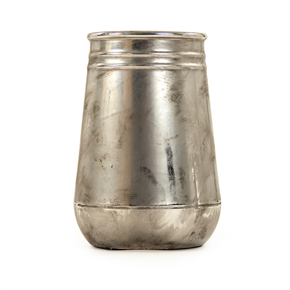 Distressed Metallic Vase