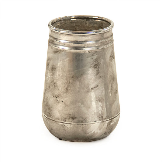 Distressed Metallic Vase