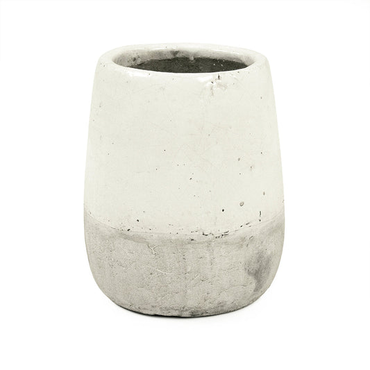 Distressed White Vase (9344M A25A)