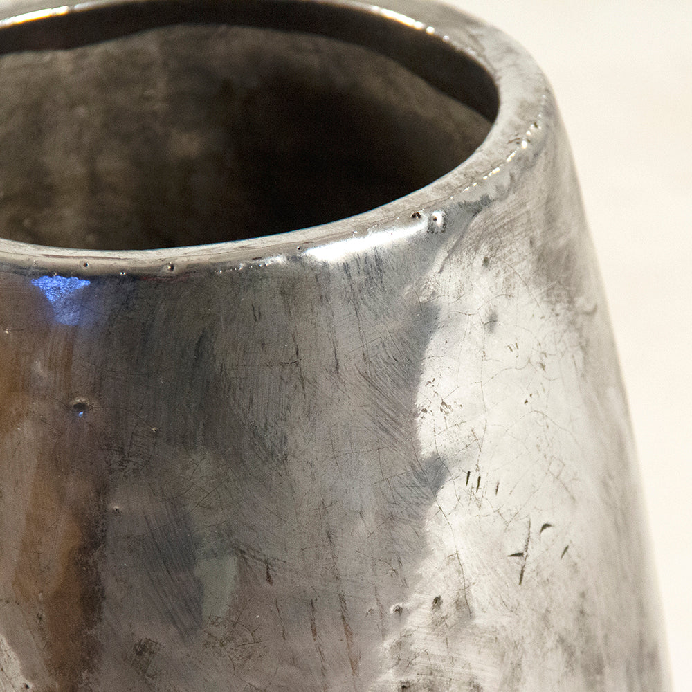 Distressed Metallic Vase