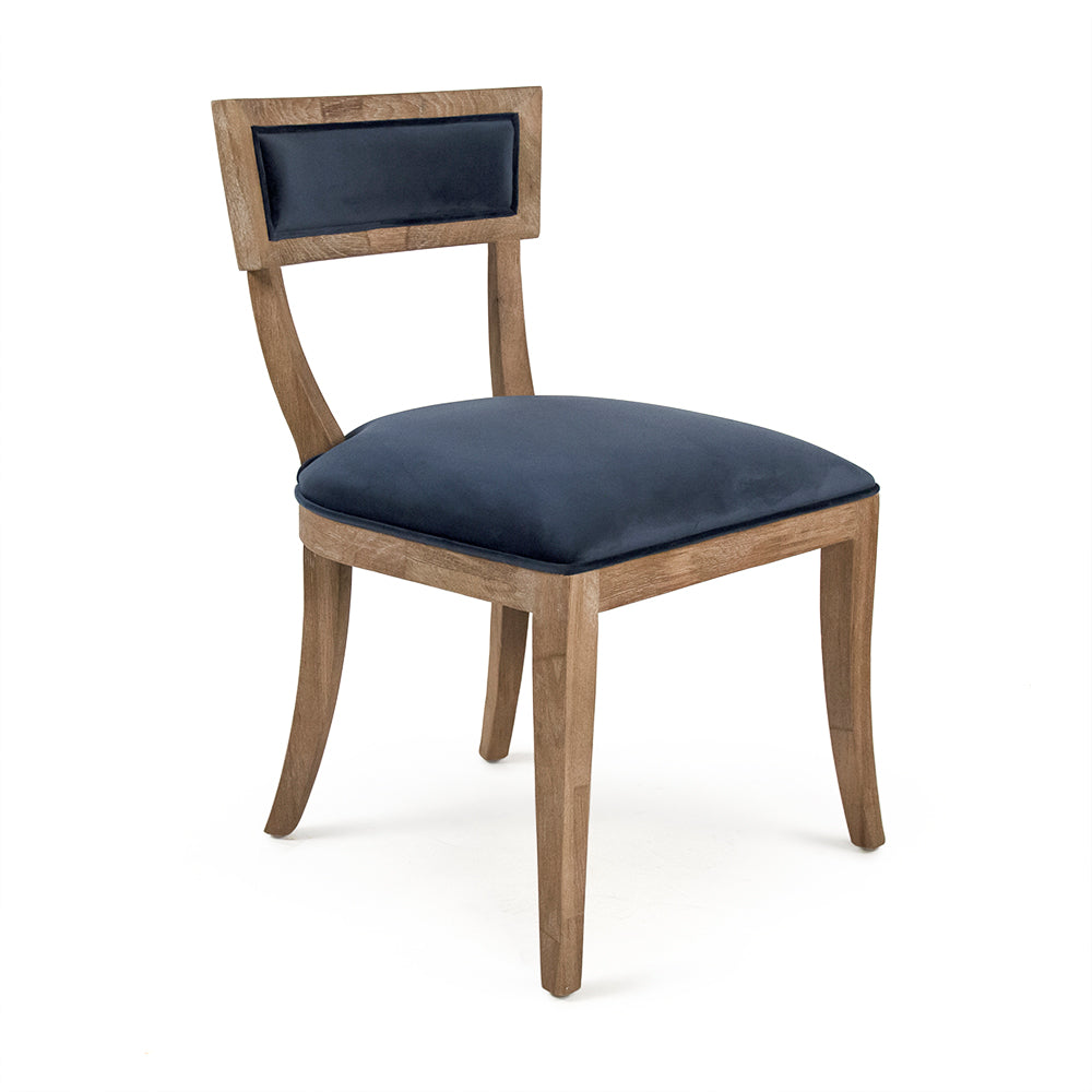 Blue Velvet Carvell Side Chair