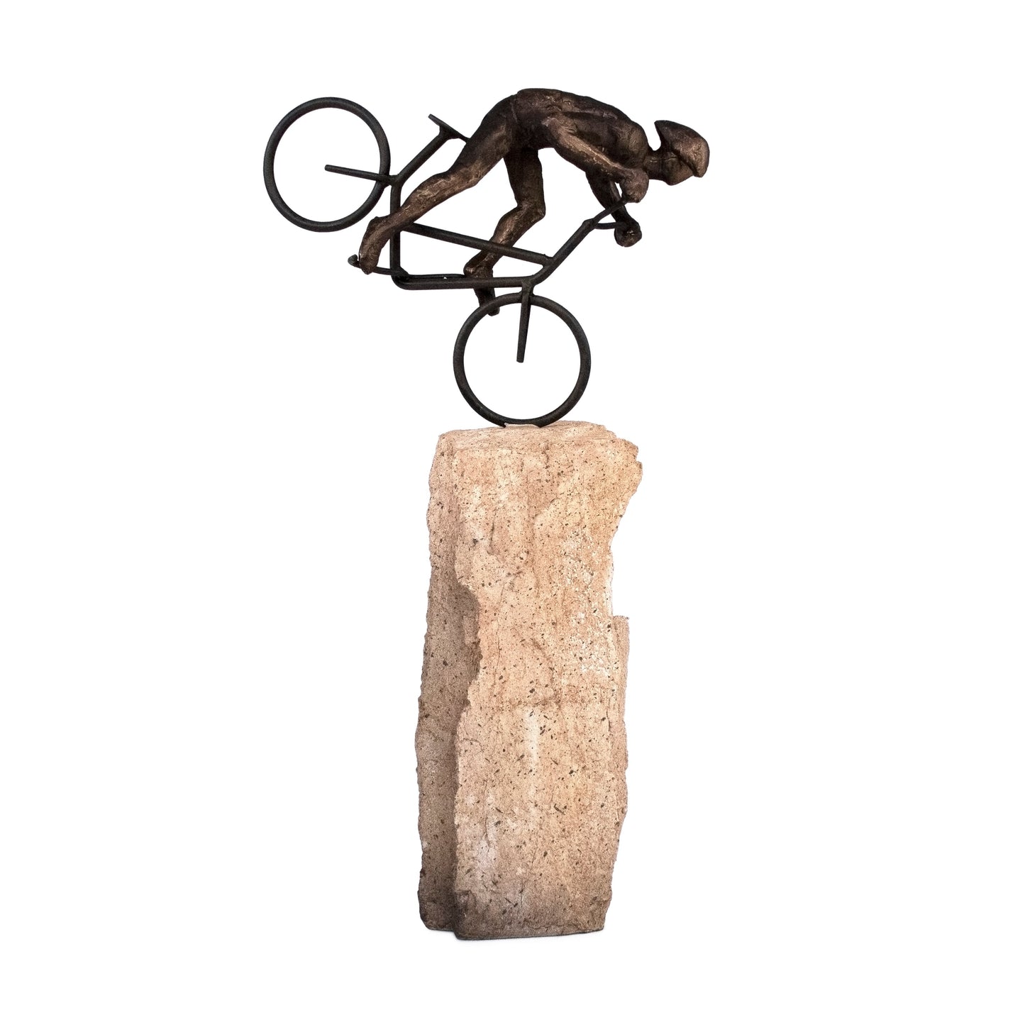 Nose Wheelie Biker on Rock Figurine